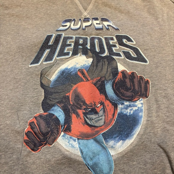 BALMAIN Vintage Superheroes Crewneck Distressed Sweatshirt Size XL - Picture 3 of 10